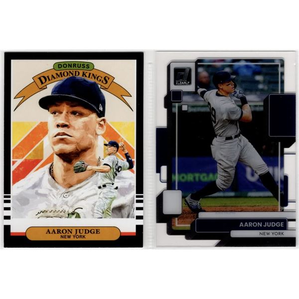 Lot of 2 Aaron Judge 2019 Donruss Diamond Kings #2 & 2022 Chronicles Clearly Donruss #46