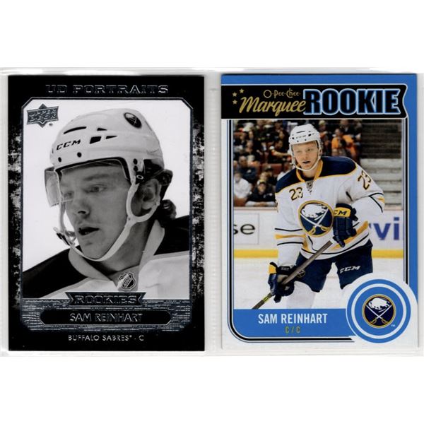 Lot of 2 Sam Reinhart Rookie Cards 2014-15 O-Pee-Chee #U-18 & UD Portraits #P-52