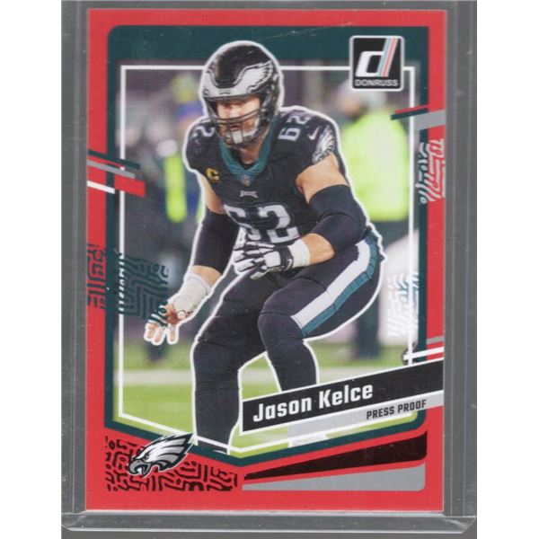 Jason Kelce Red Press Proof 2023 Panini Donruss #245