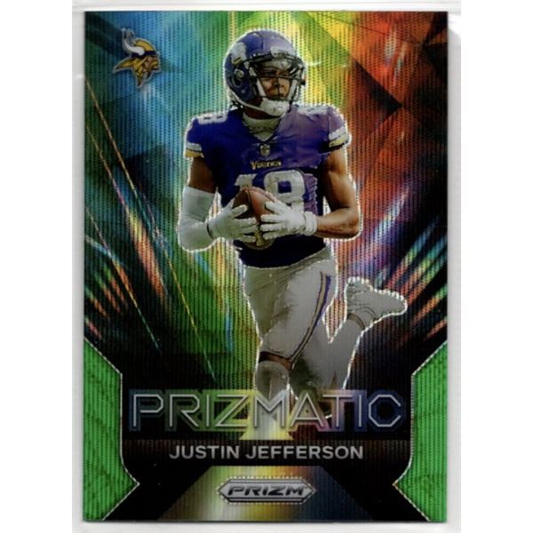 Justin Jefferson Green Wave Prizmatic 2023 Panini Prizm #16