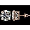 Image 2 : 2.11 ct. Natural Round Diamond Screw Back Earrings 10k Rose Gold