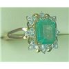Image 2 : 3.15 ct. Natural Emerald & Diamond Ring in 14k Yellow Gold