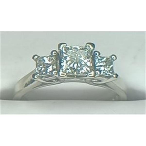 EGL 1.40 ct. Natural Princess Diamond Engagement Ring in 14k White Gold