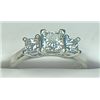Image 1 : EGL 1.40 ct. Natural Princess Diamond Engagement Ring in 14k White Gold