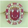 Image 1 : 18.85 ct. Natural Ruby & Diamond Fashion Ring in 14k 2 Tone Gold