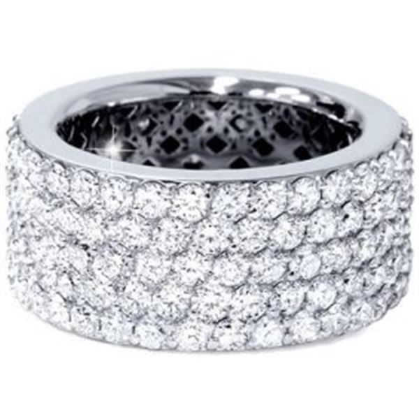 5.00 ct. Natural Round Diamonds Eternity Ring in 14k White Gold