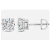 Image 2 : 4.02 ct. Natural Round Diamond Screw Back Earrings in 14K White Gold