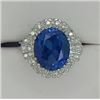 Image 1 : 6.95 ct. Sapphire & Diamond Ring 14k White Gold
