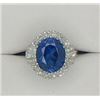 Image 2 : 6.95 ct. Sapphire & Diamond Ring 14k White Gold