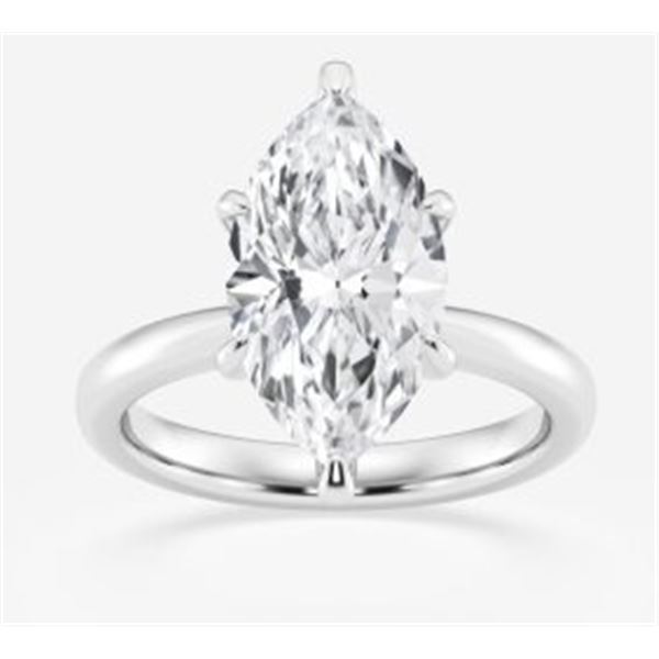 1.45 ct. Natural Diamond Marquise Solitaire Ring in 18k White Gold