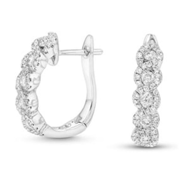 0.60 ct. Natural Diamond Hoop Earrings in 18K White Gold