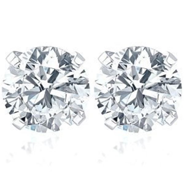 4.00 ct. Natural Round Diamond Stud Earrings in 14k White Gold