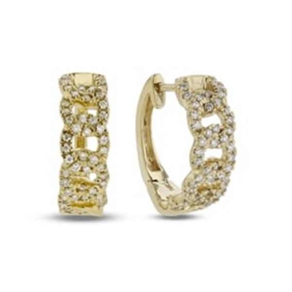 0.27 ct. Natural Diamond Hoop Earrings in 14K Yellow Gold (H-I,VS-1)
