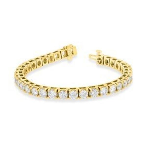 10.00 ct. Natural Round Diamond Tennis Bracelet in 14k Yellow Gold