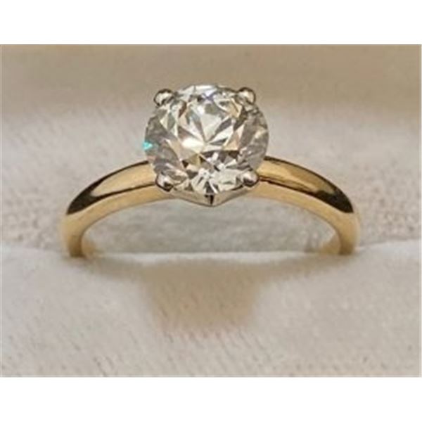 2.00 ct. Natural Round Diamond Solitaire Ring in 10k Yellow Gold