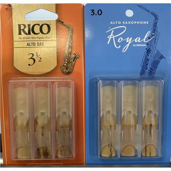 Six Reeds for Alto Sax,  Three #3.5 and Three #3