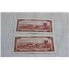 Image 4 : ^(2) Canadian 1954 $2 Bills