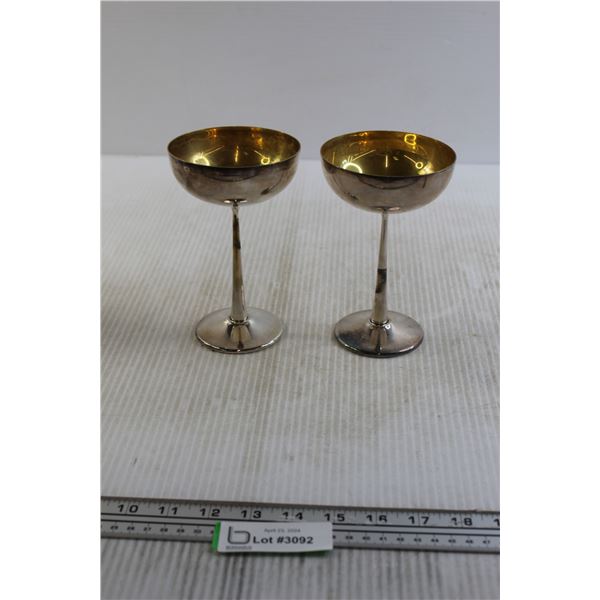 Pair of Vintage Raimond Silver Plate Goblets