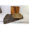 Image 1 : Presidents Choice Pan, Wooden Tray, (4) Small Mats