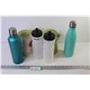 Image 1 : (2) Metal Watering Cans, (2) Plastic Water Bottles, (2) Insulated Bottles