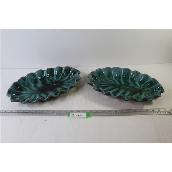 (2) Blue Mountain Pottery Dishes - One Has Chips on the Edge