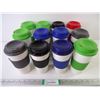 Image 1 : (12) Eco Cups with Silicone Lids and Sleeves