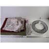 Image 1 : (3) Tablecloths, Peanut Wreath Bird Feeder, Car Humidifier and a Casserole Dish Carrier