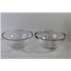 Image 5 : Woven Wicker Basket (cloth lined) - (2) Pyrex Glass Mixing Bowls - (2) Glass Mixing Bowls - (4) Scen