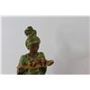 Image 2 : Genuine Hand Painted African Lady Figurine - 11" - Some Cracks in Feet - By Devonware Made in Canada