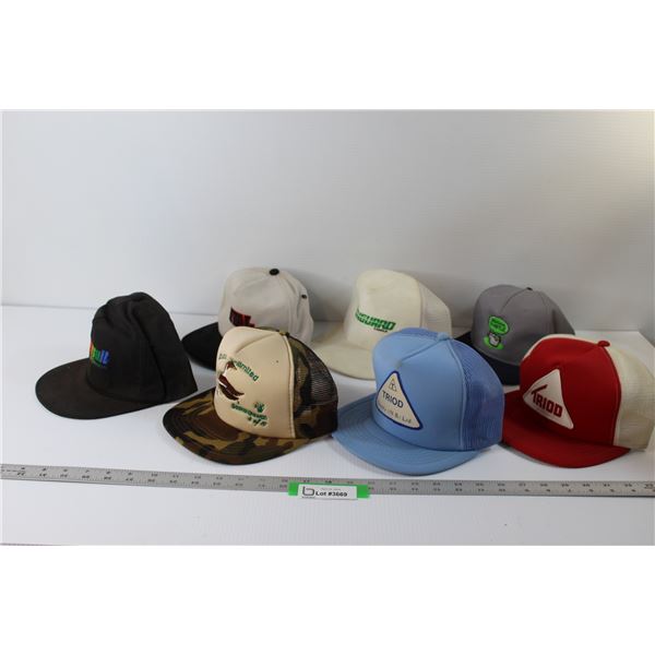 (7) Vintage Baseball Hats: Ducks Unlimited, Triod, Misc.