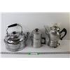 Image 1 : (3) Stainless Kettles & Coffee Perculator (No Cord)