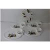 Image 4 : (4) Milk Glass Tea and Dainty Sets, Parrot Hanging Decor