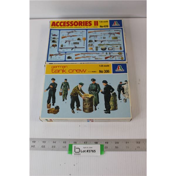 (2) Model Kits - German Tank Crew; Accessories