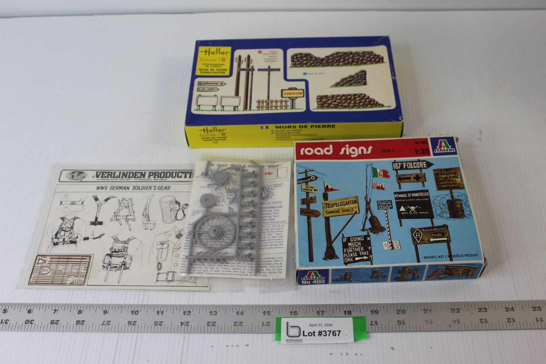 (2) Model Kits - Road Signs (Partial); Stone Walls; Model Pratt ...