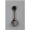 Image 3 : 18" Woven Necklace; Malachite Spoon; Moonstone Pendant; B.C. Jade Thimble
