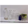 Image 1 : (10) Lot of Vintage Milk Bottles & Smaller Medicine Bottles 1 - Cobalt Glass