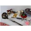 Image 3 : Barbecue Apron (NIB) - (3) Indigo Dishes - Large Spoon - Syringe - Mics Items