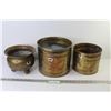 Image 1 : (3) Brass Pots (one has feet)
