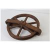 Image 3 : Vintage Smants Clothes Line Wheel - Brass Trivet