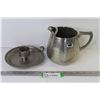 Image 1 : Metal Pewter Pitcher & Candle Finger Dish