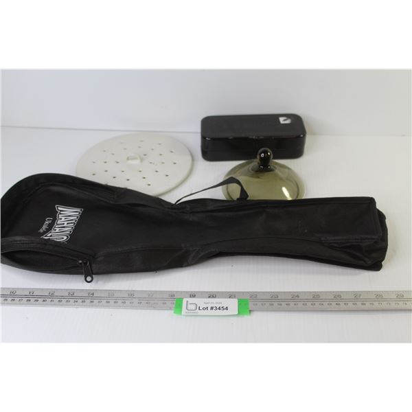 Mahalo Ukulele Case - Perforated Ceramic Lid - Glass Lid - Metal Case