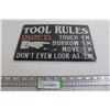 Image 1 : Tool Rules Metal Sign - 11 3/4" x 8", Sealed