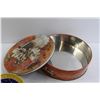 Image 6 : (4) Handmade NFL Bowls, Tin Container