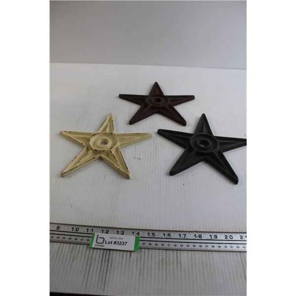 (3) Cast Iron Ornamental Stars