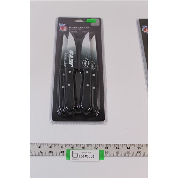 NFL Licensed (4pc) Steak Knife Set  New York Jets  - New in Package