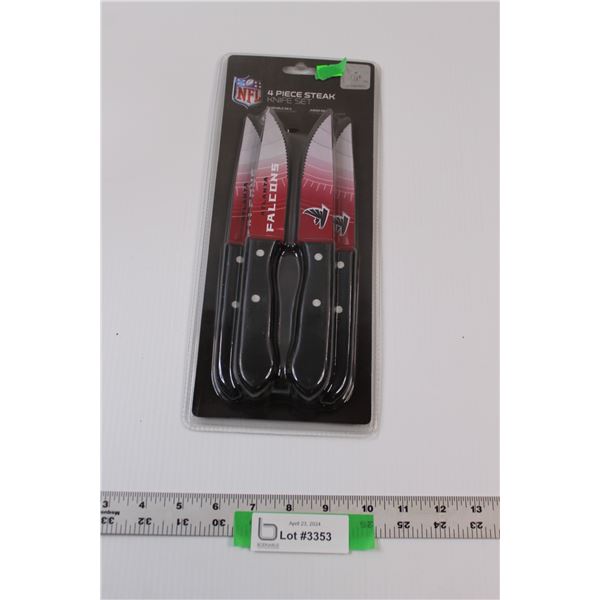 NFL Licensed (4pc) Steak Knife Set "Atlanta Falcons" - New in Package