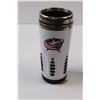 Image 2 : (3) NHL/NFL Branded Insulated Travel Mugs - Washington Capitals, Denver Broncos & Nashville Predator