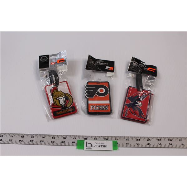 (3) NHL Licensed Luggage Tags - Ottawa, Philadelphia & Washington (New in Package)