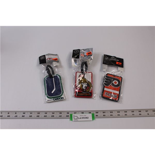 (3) NHL Licensed Luggage Tags - Ottawa, Philadelphia & Vancouver (New in Package)