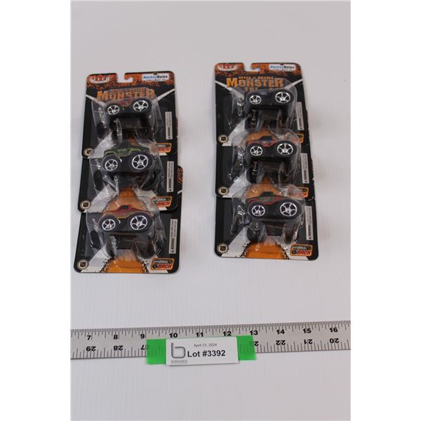 (6) 2003 Fleer Collectables NHL Licensed Hockey Rules NHL MINI Monster Truck Pull Backs - Dallas, Ne